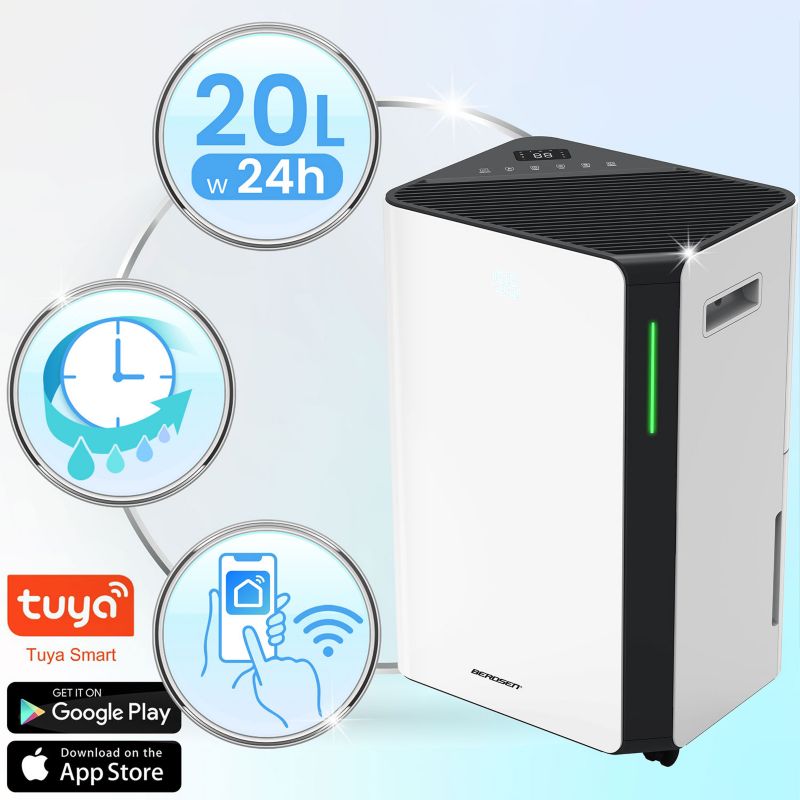Osuszacz powietrza Berdsen kompresorowy 20L pochłaniacz wilgoci 1000ml 1 szt.