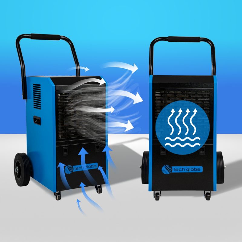 Osuszacz powietrza budowlany TECHGLOBE 55L/24h 750W przemysłowy pochłaniacz wilgoci 1 szt.