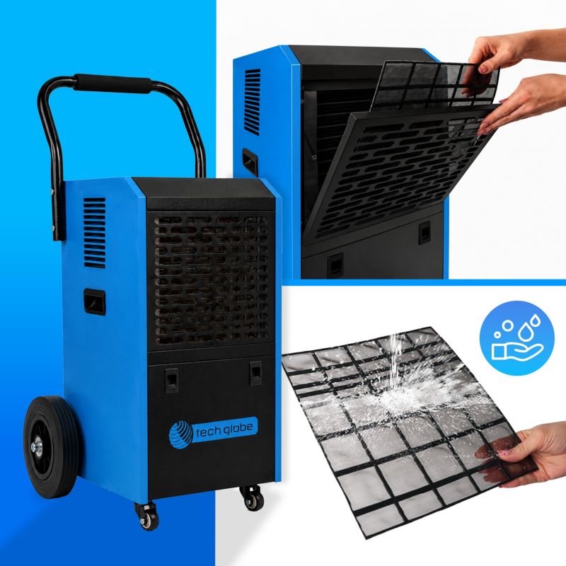 Osuszacz powietrza budowlany TECHGLOBE 55L/24h 750W przemysłowy pochłaniacz wilgoci 1 szt.