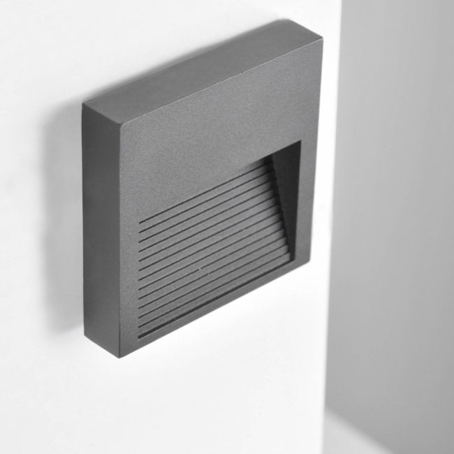 Oświetlenie schodowe LED Polux Q9 60 lm 3 W 4000 K IP44 natynkowe kwadratowe szare