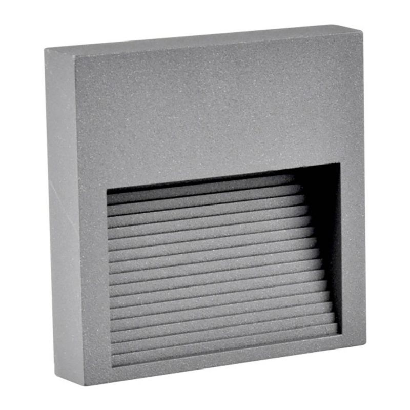 Oświetlenie schodowe LED Polux Q9 60 lm 3 W 4000 K IP44 natynkowe kwadratowe szare