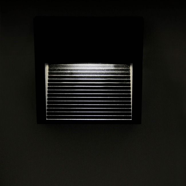 Oświetlenie schodowe LED Polux Q9 60 lm 3 W 4000 K IP44 natynkowe kwadratowe szare