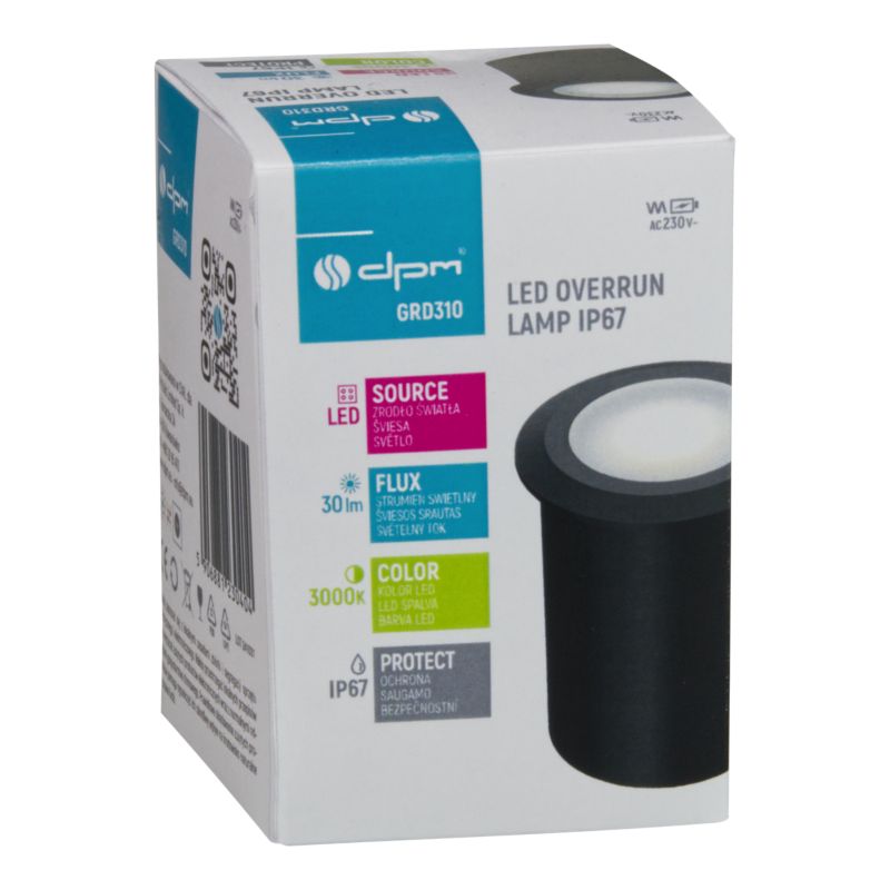 Oświetlenie tarasowe DPMSolid 30 lm 3000 K IP67 czarne