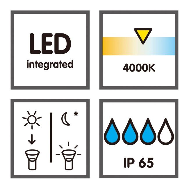 Oświetlenie tarasowe solarne 4000 K IP65