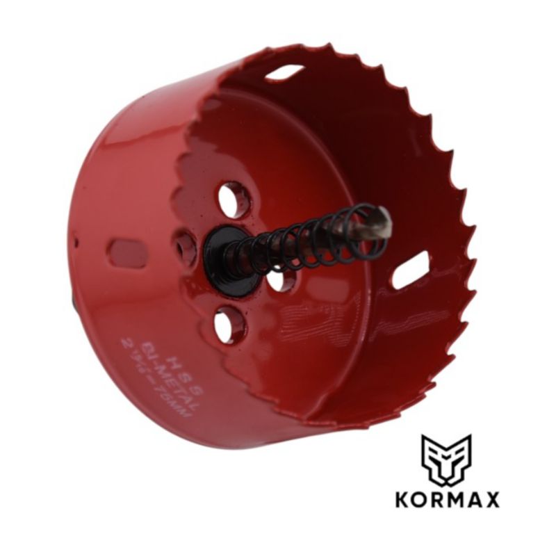 Otwornica bimetalowa Kormax 75mm HSS z uchwytem (OBMHSS75) - 1 szt.