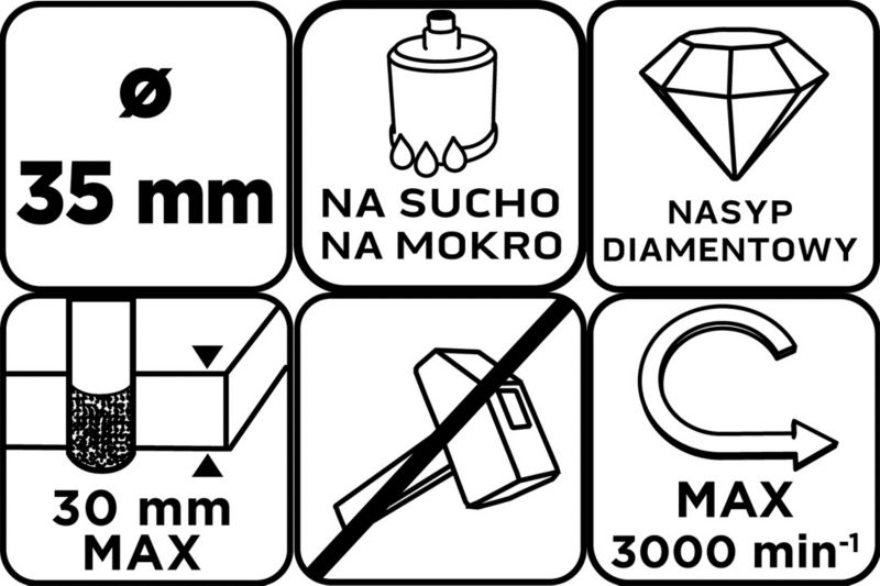 Otwornica diamentowa GRAPHITE 35 mm 1 szt