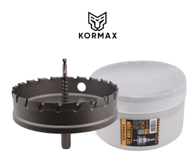 Otwornica do metalu Kormax 125mm x 25mm wiertło koronowe z węglikiem TCT krótkie (TCTJK125) - 1 szt.