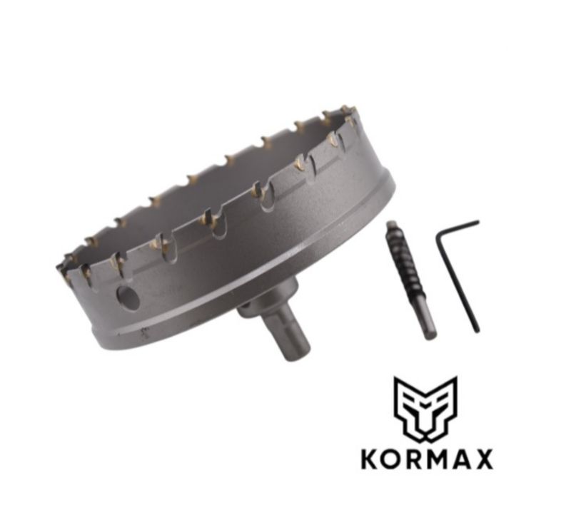 Otwornica do metalu Kormax  130mm x 25mm wiertło koronowe z węglikiem TCT krótkie (TCTJK130) - 1 szt.