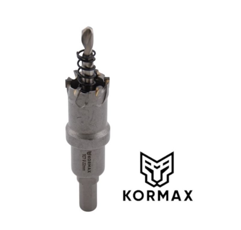 Otwornica do metalu Kormax 22mm x 25mm wiertło koronowe z węglikiem TCT krótkie (TCTJK22) - 1 szt.