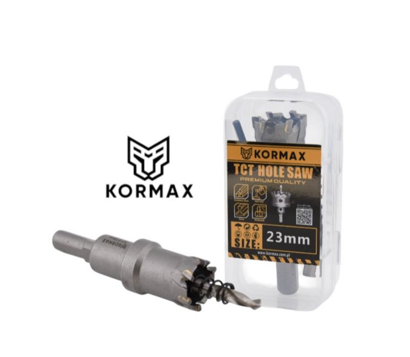 Otwornica do metalu Kormax 23mm x 25mm wiertło koronowe z węglikiem TCT krótkie (TCTJK23) - 1 szt.