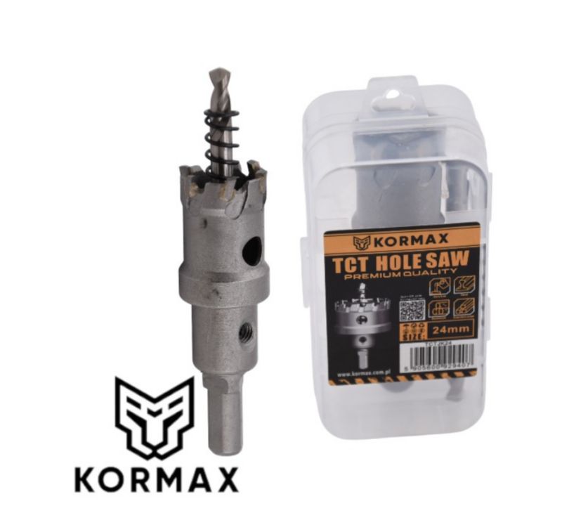 Otwornica do metalu Kormax 24mm x 25mm wiertło koronowe z węglikiem TCT krótkie (TCTJK24) - 1 szt.