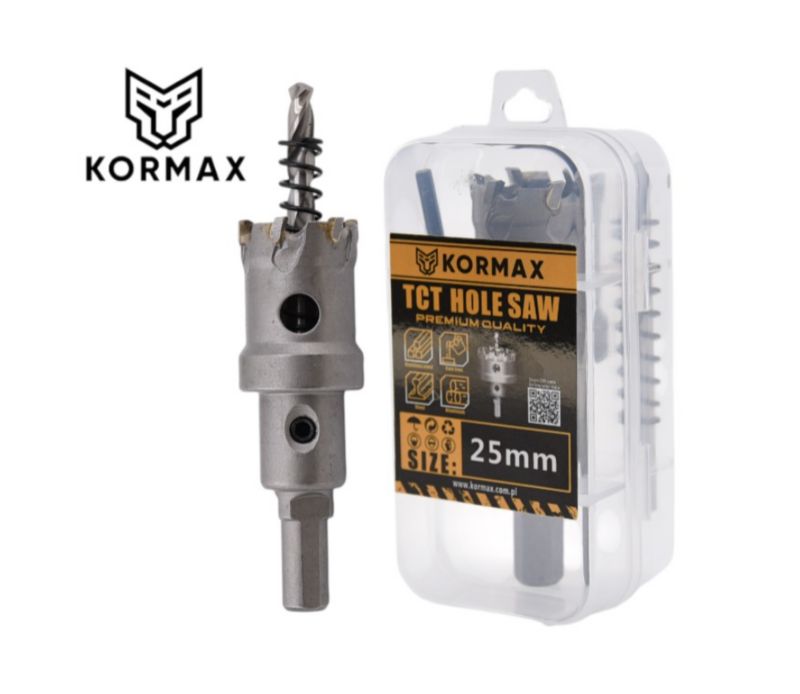 Otwornica do metalu Kormax 25mm x 25mm wiertło koronowe z węglikiem TCT krótkie (TCTJK25) - 1 szt.