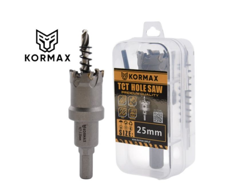 Otwornica do metalu Kormax 25mm x 25mm wiertło koronowe z węglikiem TCT krótkie (TCTJK25) - 1 szt.