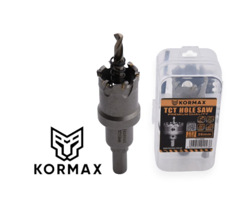 Otwornica do metalu Kormax 26mm x 25mm wiertło koronowe z węglikiem TCT krótkie (TCTJK26)