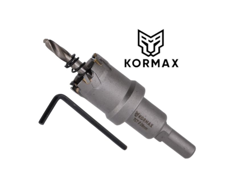 Otwornica do metalu Kormax 26mm x 25mm wiertło koronowe z węglikiem TCT krótkie (TCTJK26)