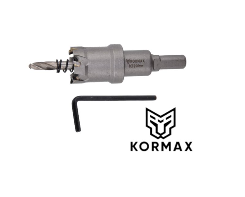 Otwornica do metalu Kormax 26mm x 25mm wiertło koronowe z węglikiem TCT krótkie (TCTJK26)