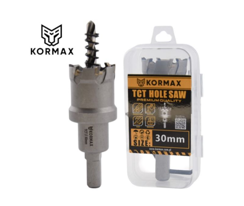 Otwornica do metalu Kormax 30mm x 25mm wiertło koronowe z węglikiem TCT krótkie (TCTJK30) - 1 szt.