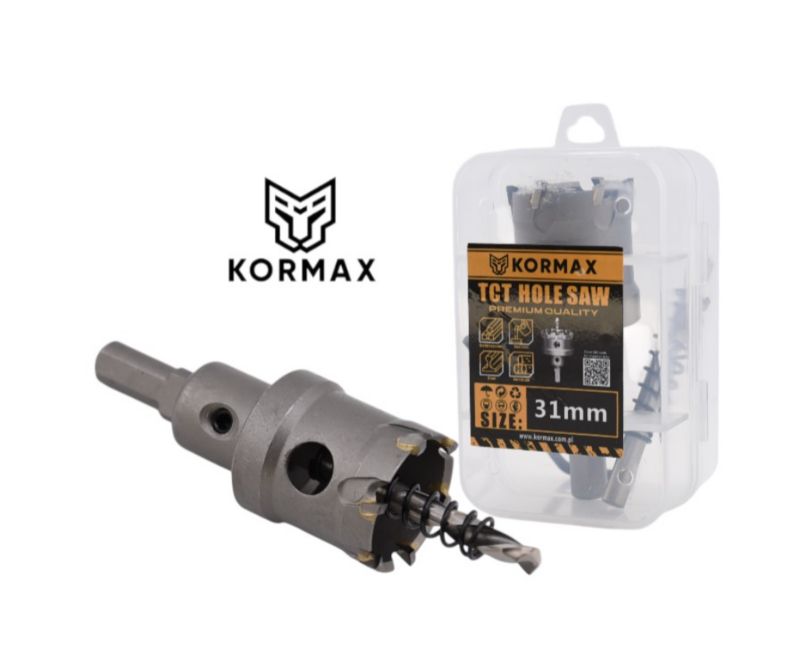 Otwornica do metalu Kormax  31mm x 25mm wiertło koronowe z węglikiem TCT krótkie (TCTJK31) - 1 szt.