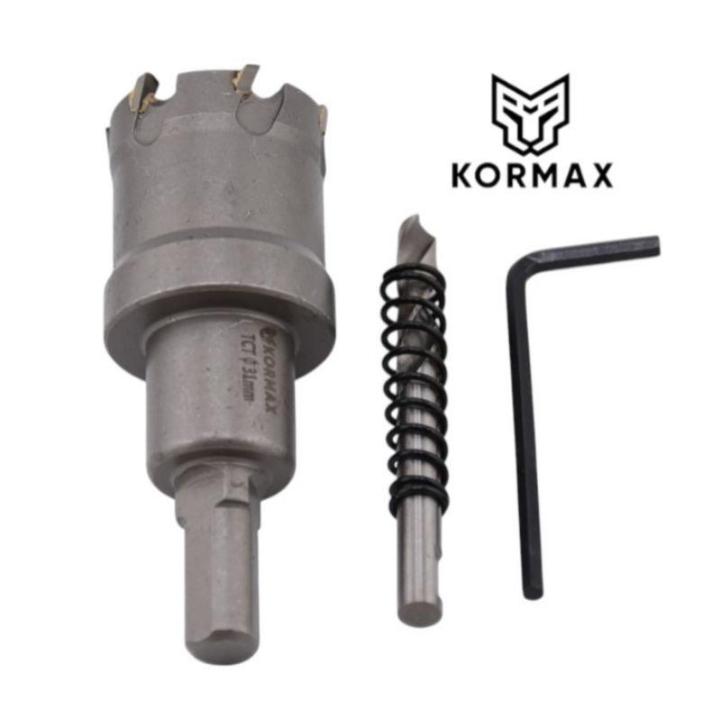 Otwornica do metalu Kormax  31mm x 25mm wiertło koronowe z węglikiem TCT krótkie (TCTJK31) - 1 szt.