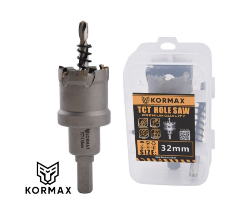 Otwornica do metalu Kormax 32mm x 25mm wiertło koronowe z węglikiem TCT krótkie (TCTJK32) - 1 szt.