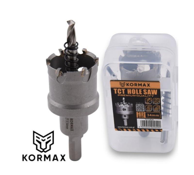 Otwornica do metalu Kormax 34mm x 25mm wiertło koronowe z węglikiem TCT krótkie (TCTJK34) 1 szt.