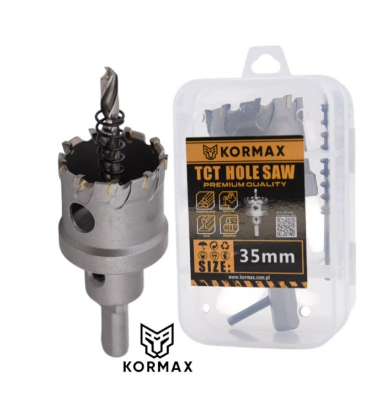 Otwornica do metalu Kormax 35mm x 25mm wiertło koronowe z węglikiem TCT krótkie (TCTJK35) - 1 szt.
