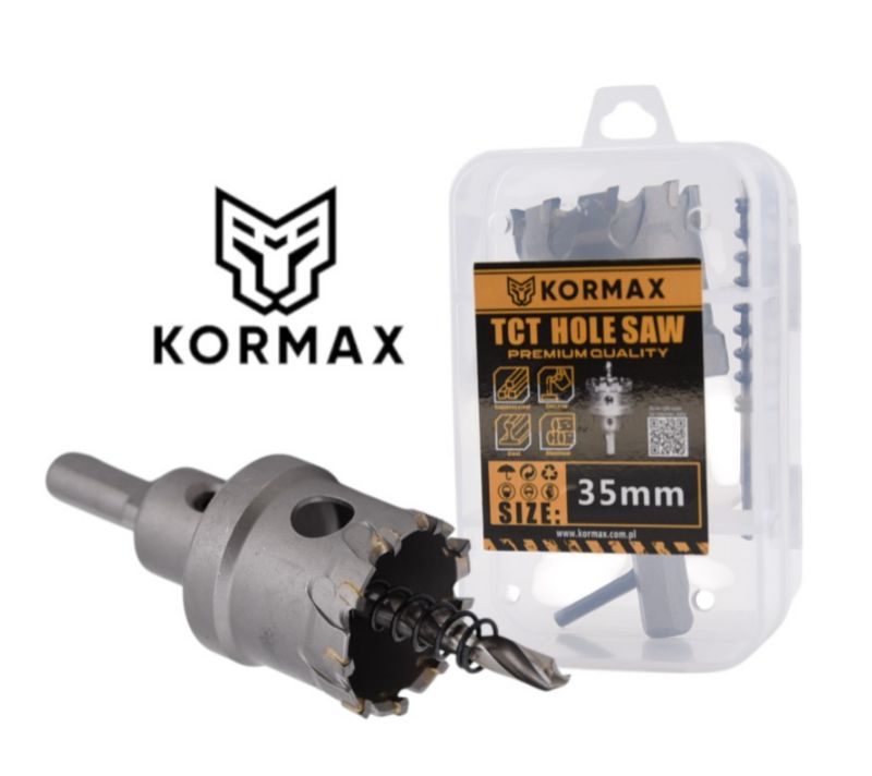 Otwornica do metalu Kormax 35mm x 25mm wiertło koronowe z węglikiem TCT krótkie (TCTJK35) - 1 szt.
