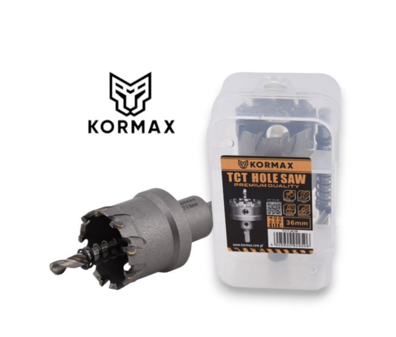 Otwornica do metalu Kormax 36mm x 25mm wiertło koronowe z węglikiem TCT krótkie (TCTJK36) - 1 szt.