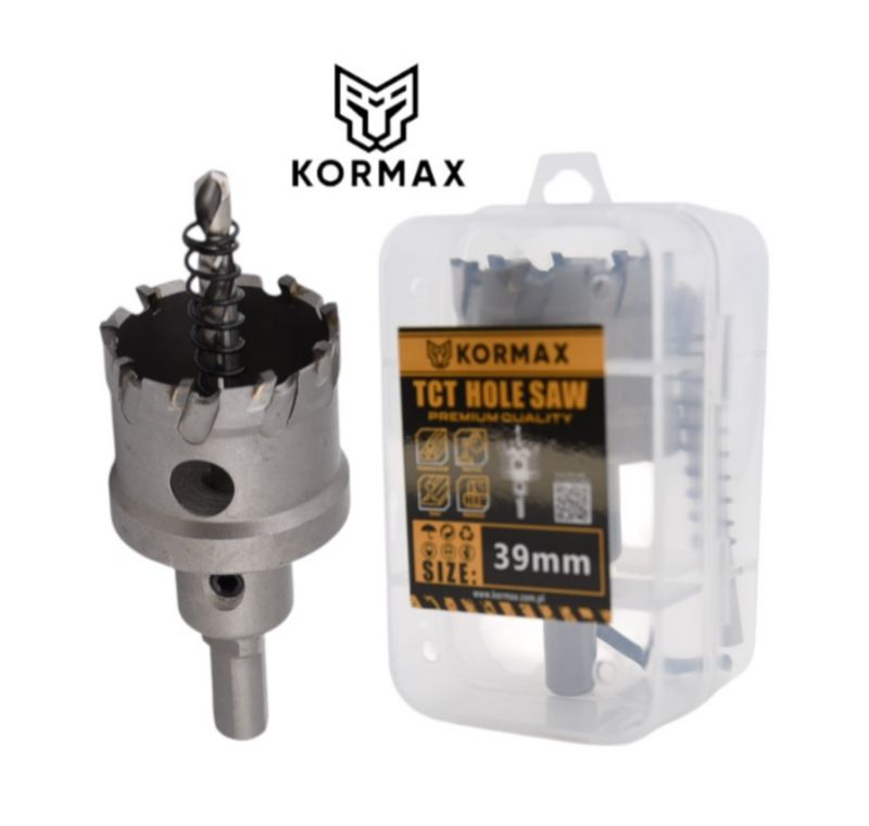 Otwornica do metalu Kormax 39mm x 25mm wiertło koronowe z węglikiem TCT krótkie (TCTJK39) - 1 szt.