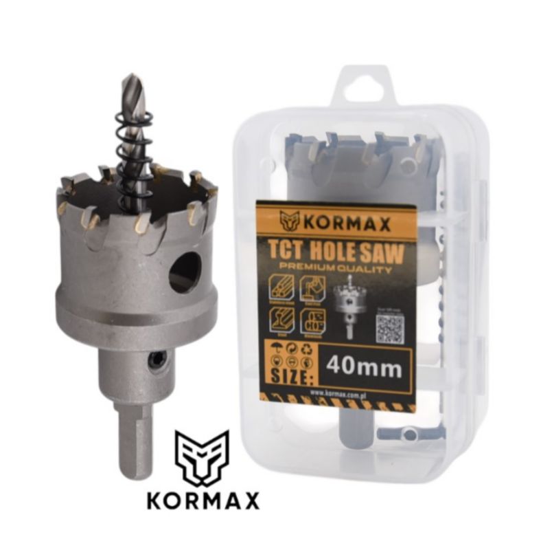 Otwornica do metalu Kormax 40mm x 25mm wiertło koronowe z węglikiem TCT krótkie (TCTJK40) - 1 szt.