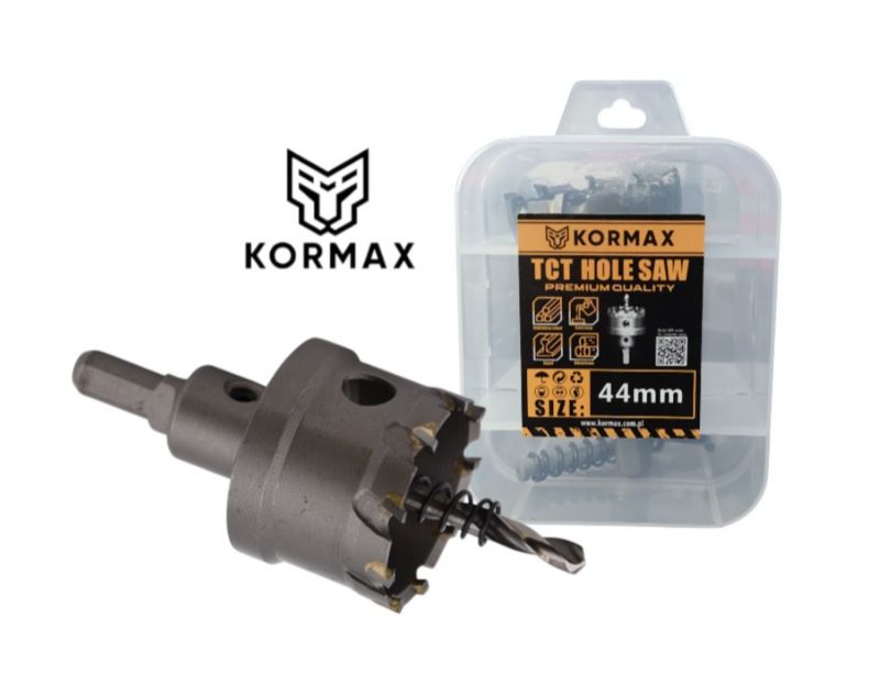 Otwornica do metalu Kormax 44mm x 25mm wiertło koronowe z węglikiem TCT krótkie (TCTJK44) - 1 szt.