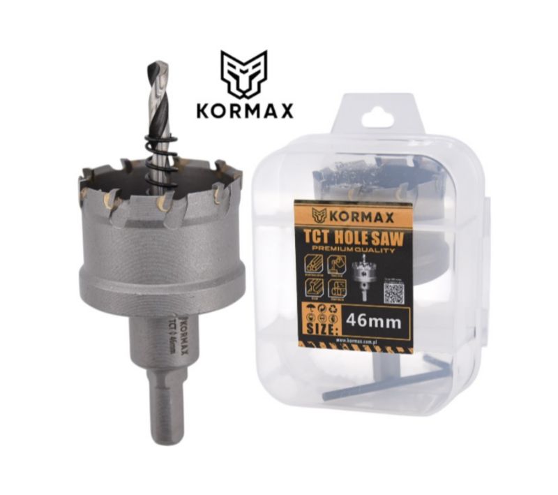 Otwornica do metalu Kormax 46mm x 25mm wiertło koronowe z węglikiem TCT krótkie (TCTJK46) - 1 szt.