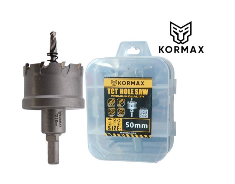 Otwornica do metalu Kormax 50mm x 25mm wiertło koronowe z węglikiem TCT krótkie (TCTJK50)