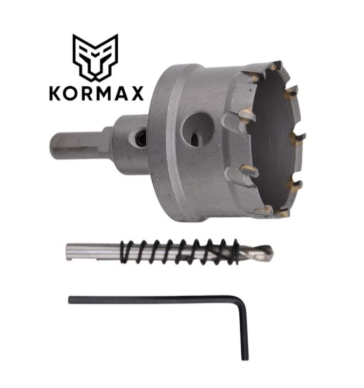 Otwornica do metalu Kormax 50mm x 25mm wiertło koronowe z węglikiem TCT krótkie (TCTJK50)