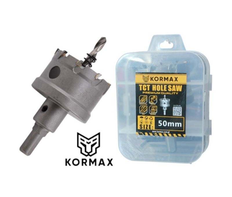 Otwornica do metalu Kormax 50mm x 25mm wiertło koronowe z węglikiem TCT krótkie (TCTJK50)
