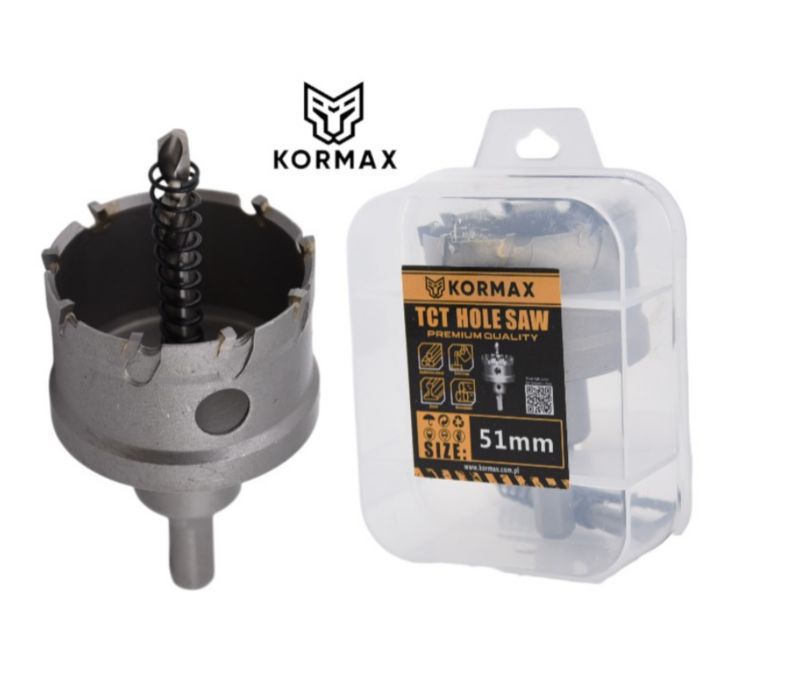 Otwornica do metalu Kormax 51mm x 25mm wiertło koronowe z węglikiem TCT krótkie (TCTJK51) - 1 szt.