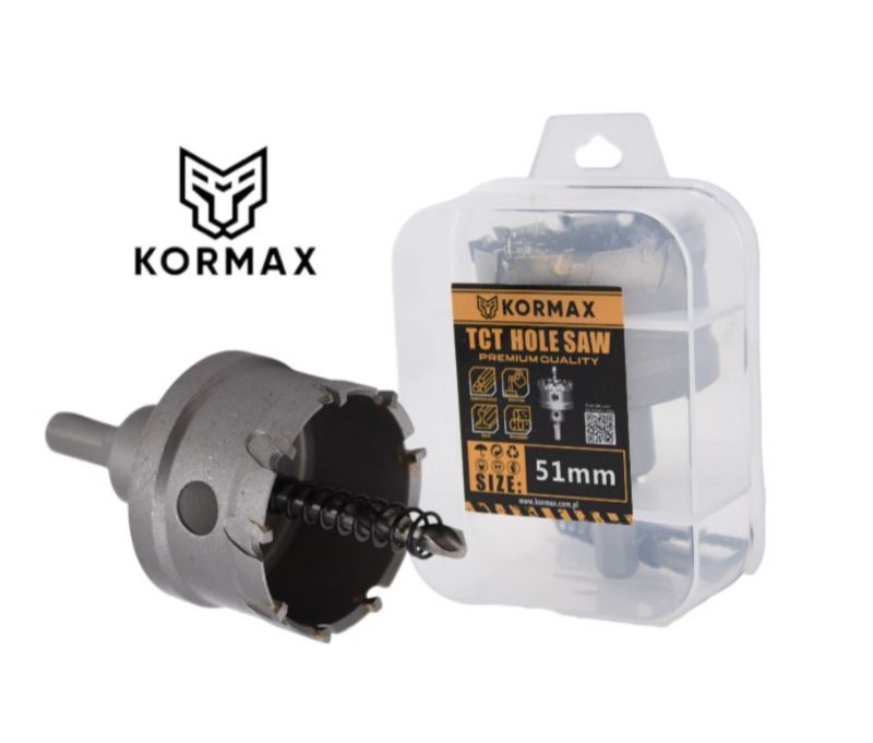 Otwornica do metalu Kormax 51mm x 25mm wiertło koronowe z węglikiem TCT krótkie (TCTJK51) - 1 szt.