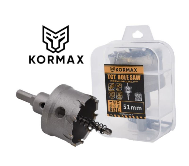 Otwornica do metalu Kormax 51mm x 25mm wiertło koronowe z węglikiem TCT krótkie (TCTJK51) - 1 szt.