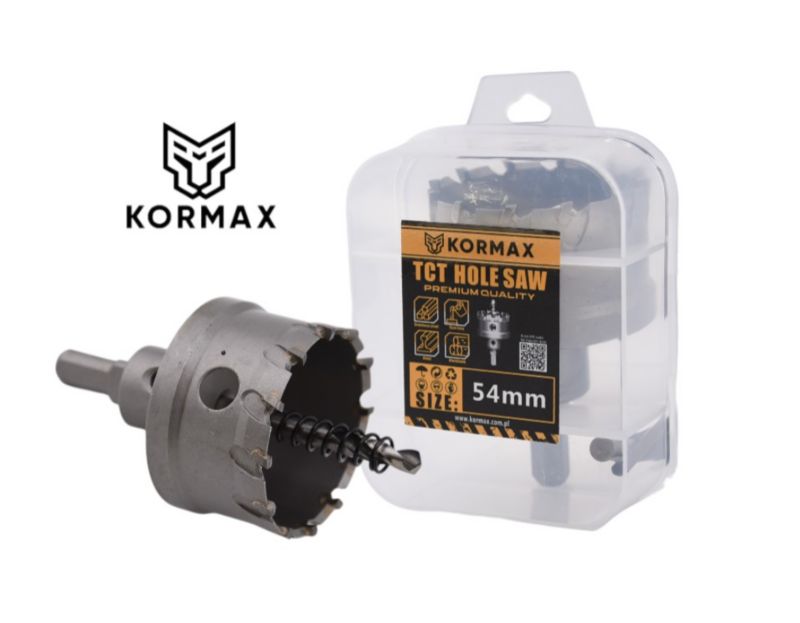 Otwornica do metalu Kormax 54mm x 25mm wiertło koronowe z węglikiem TCT krótkie (TCTJK54)