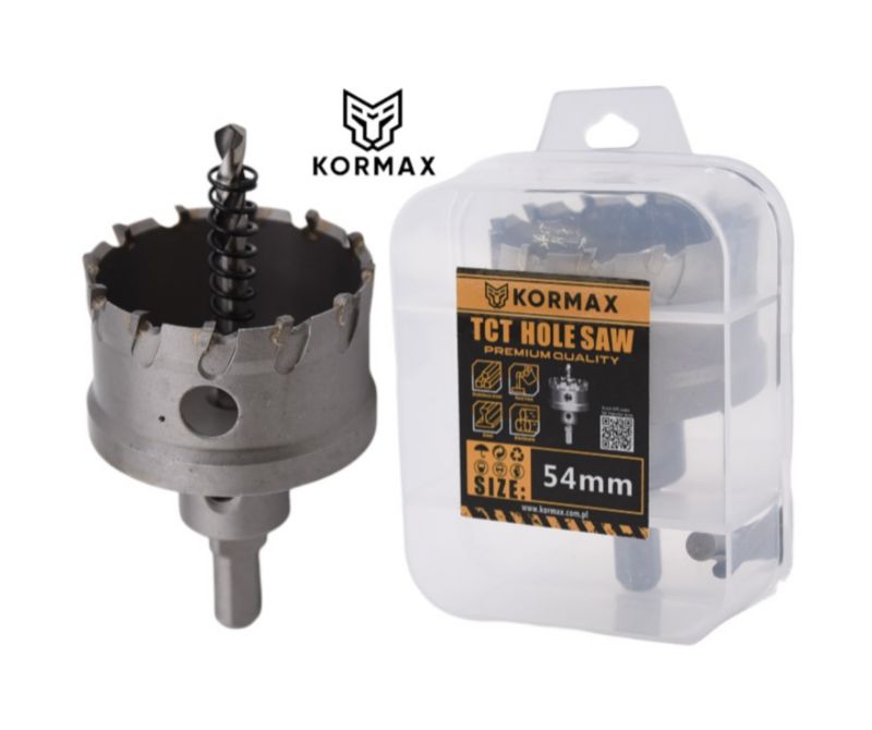Otwornica do metalu Kormax 54mm x 25mm wiertło koronowe z węglikiem TCT krótkie (TCTJK54)