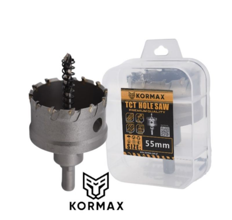 Otwornica do metalu Kormax 55mm x 25mm wiertło koronowe z węglikiem TCT krótkie (TCTJK55) - 1 szt.