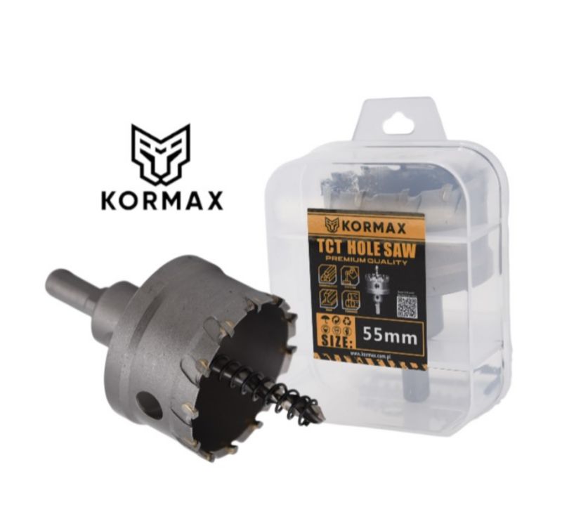 Otwornica do metalu Kormax 55mm x 25mm wiertło koronowe z węglikiem TCT krótkie (TCTJK55) - 1 szt.