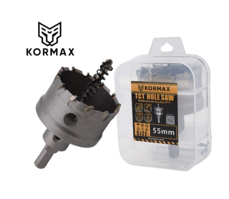 Otwornica do metalu Kormax 55mm x 25mm wiertło koronowe z węglikiem TCT krótkie (TCTJK55) - 1 szt.