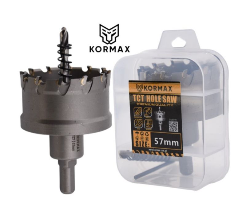 Otwornica do metalu Kormax 57mm x 25mm wiertło koronowe z węglikiem TCT krótkie (TCTJK57) - 1 szt.