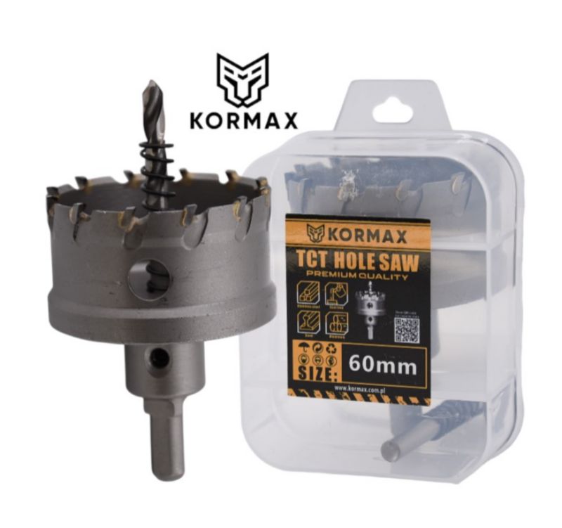 Otwornica do metalu Kormax 60mm x 25mm wiertło koronowe z węglikiem TCT krótkie (TCTJK60)