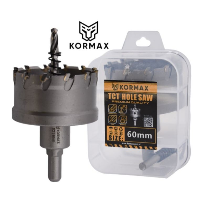 Otwornica do metalu Kormax 60mm x 25mm wiertło koronowe z węglikiem TCT krótkie (TCTJK60)