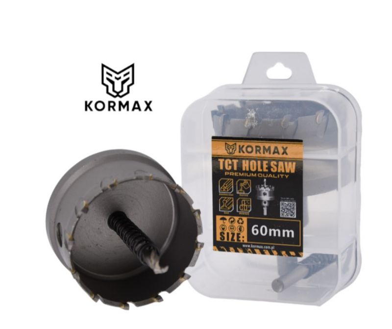 Otwornica do metalu Kormax 60mm x 25mm wiertło koronowe z węglikiem TCT krótkie (TCTJK60)