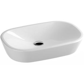 Owalna umywalka ceramiczna nablatowa Ravak Ceramic O 600 biała 1 szt