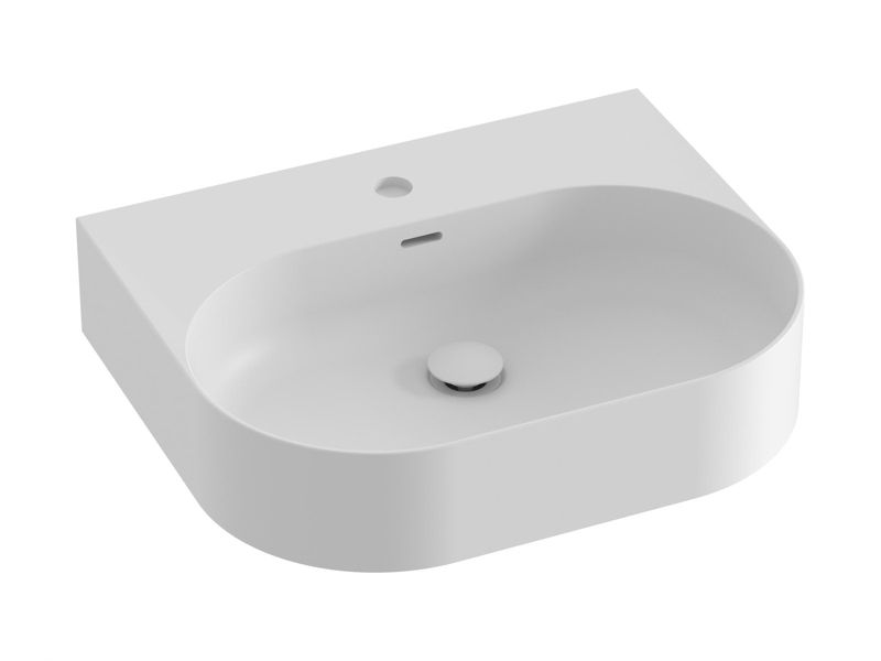 Owalna umywalka ceramiczna nablatowa Ravak Ceramic O Slim 550 Wall N biały mat 1szt
