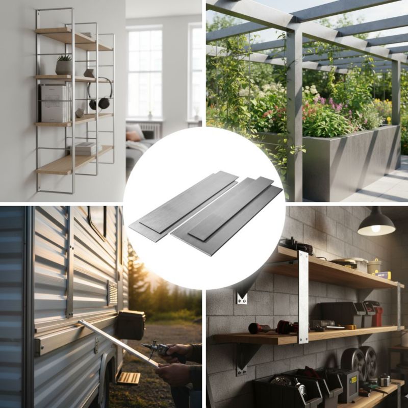 Płaskownik Aluminiowy SZCZOTKOWANY GAL-INDUSTRIAL 80x5mm 190cm Profil Aluminium NA WYMIAR 1 szt.